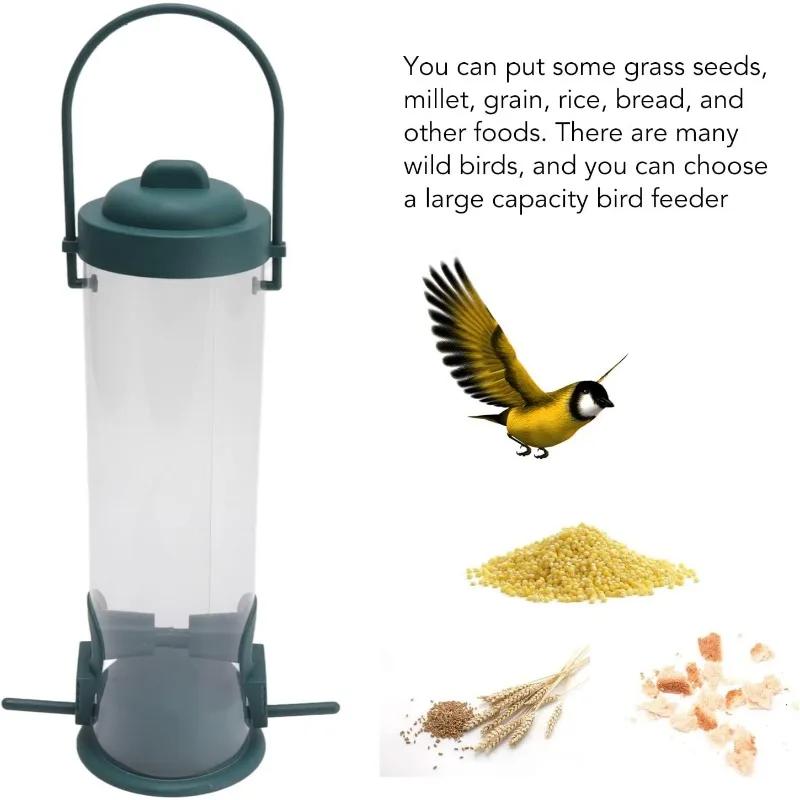 Bird Feeder Tube Bird Feeders Hanging Wild Bird Seed Feeder Hanging Bird Tableware for Outdoor Garden Paddock Bird Feeding Tool