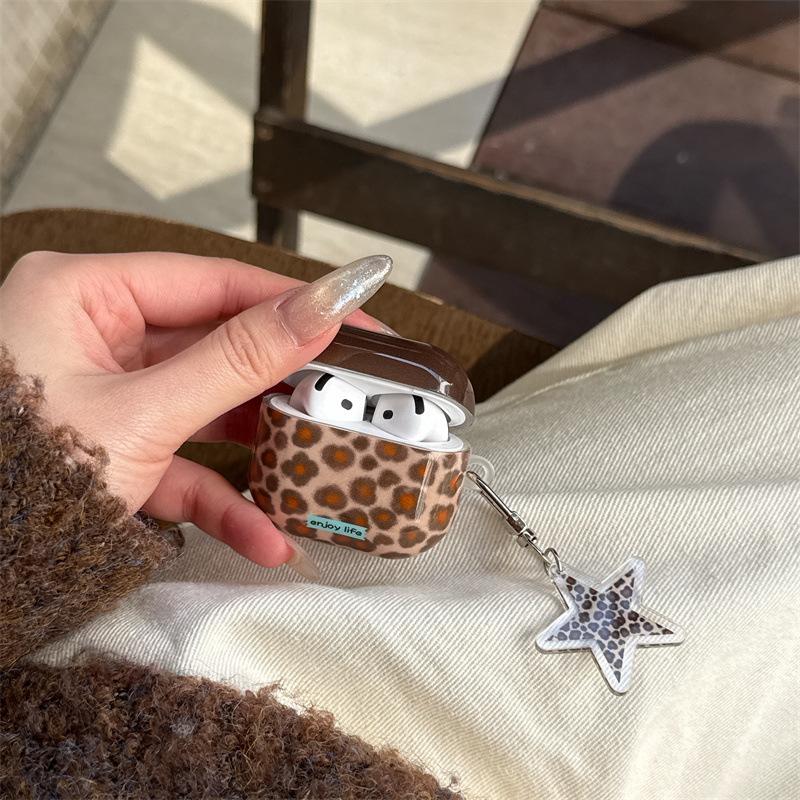 Brown Star Leopard Print AirPods New 1st Generation Earphone Case for AirPods Pro1 generation/Pro1 Generation