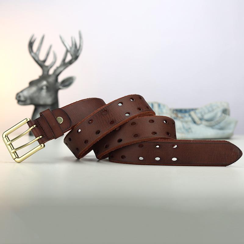 

Ремень Мужской Натуральная Кожа Игла Медная Пряжка Воловья Кожа Зеленый Первый Слой Воловьей Кожи Ремень Мужской Ремень Средний Повседневный Модный Джинсы 130cm темно-коричневого