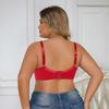 Lencería Europea y Americana de Talla Grande Sexy Sujetador Push Up de Encaje de Color Sólido para Mujer