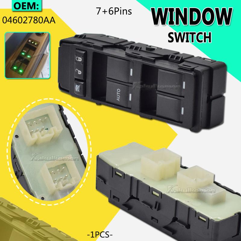 Power Master Window Control Switch for Dodge Chrysler Jeep Avenger Caliber Patriot 04602780AA
