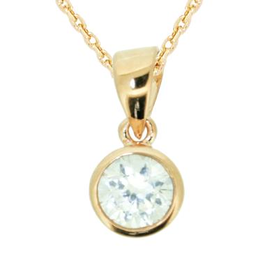 [K9520] - Gold Plated Pendant 'Essentiel' White Gold - 6 Mm