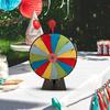 12-Inch Rainbow Prize Wheel with Eraser Pen 15 Slots Dry Erase Spinning Wheel with Stand DIY Fortune Spinner Tabletop Roulette Party Board Game Props