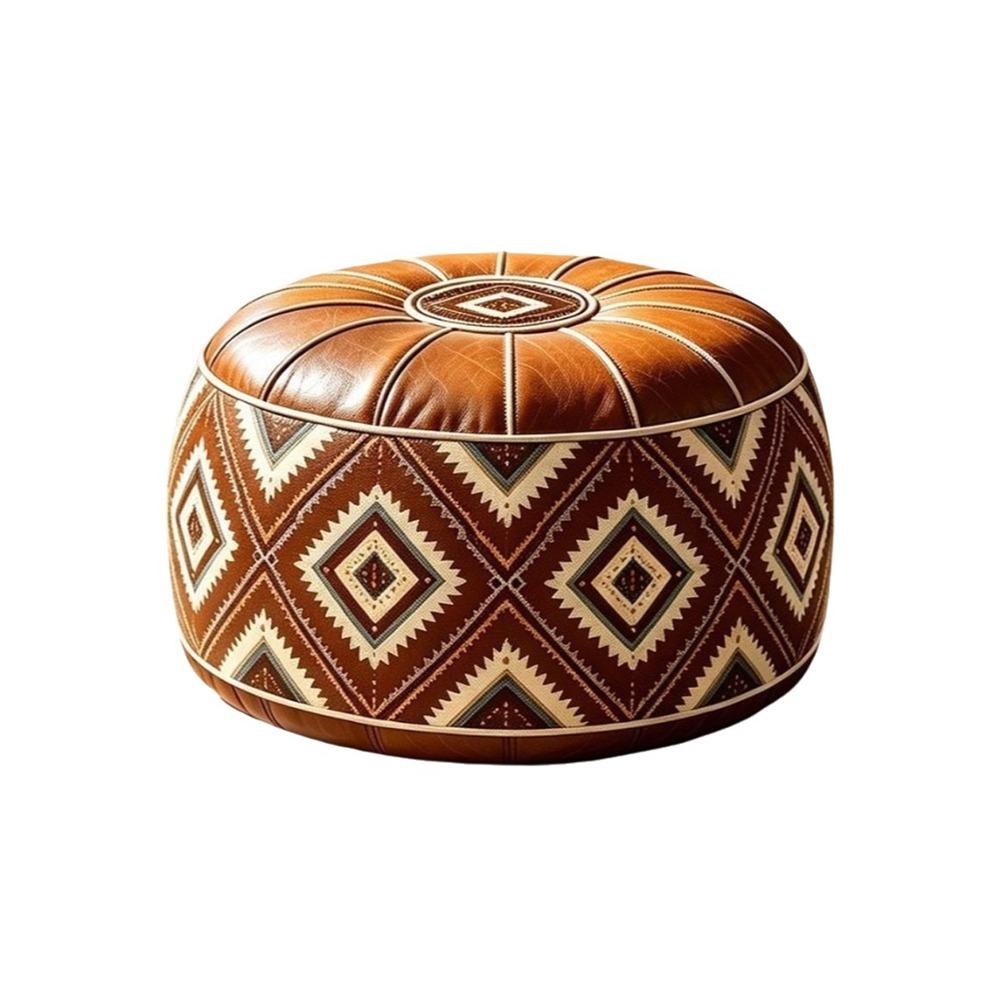 PU-Leder Boho-Stil Sitzkissenbezug Füllbares Design Aufbewahrung Beinbank Schlafzimmer