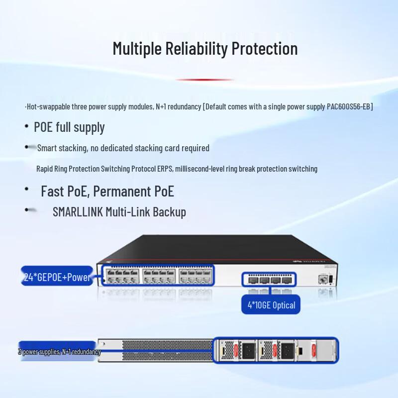 Huawei Kunling S5735S-S24P4X-A3 24-Port Layer 3 Managed PoE Switch