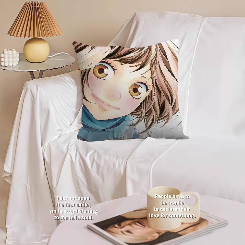 Blue Spring Ride Personalized Pillow Dust Cover Bedroom Kids Party Decoration Pillowcase Birthday Children Gift