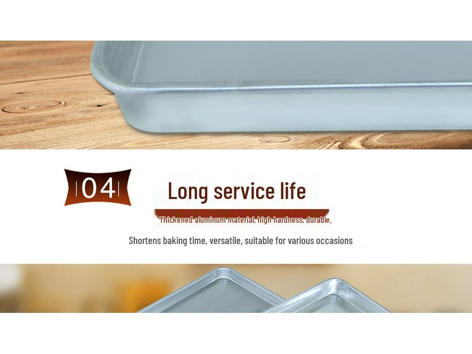 Aluminum Rectangular Baking Pan for Bread, Cake, and Mooncake - 60x40cm 