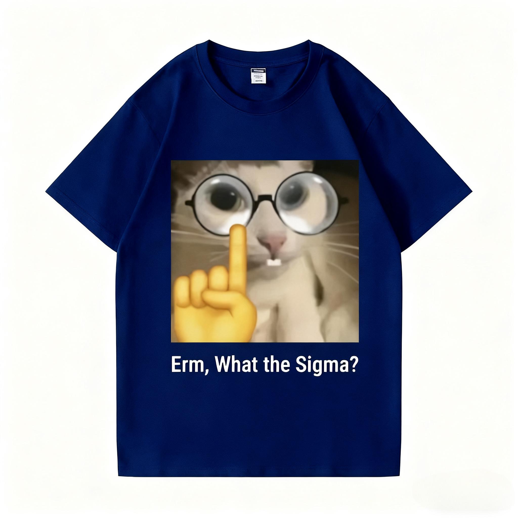 

Funny T-shirt for Men Silly Cat Humor Printed Women TShirt Cartoon What Sigmamen s Harajuku Sleeve Casual Aesthetic Clothes S