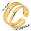 Different Thickness Two Layered Open Adjustable Ring Simple Fashion Jewelry Stainless Steel Rings For Women Men Accessories Gift