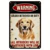 Vintage Golden Retriever Blechschild 8x12 Zoll Retro Hund Wanddekor Heimgeschenk
