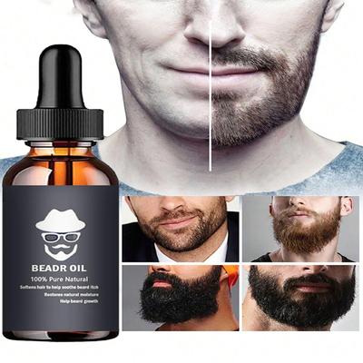100%Natural Accelerate Facial Hair Grow Beard Essential Oil Hair and Beard Growth Oil Men Beard Grooming Products Skin Care