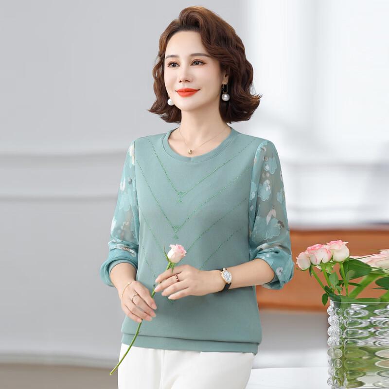 YUZHAOLIN Middle-aged Women's Seven-Sleeve Summer Top