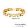 Women's Fashionable Golden Copper Cross Bracelet - PBR-220