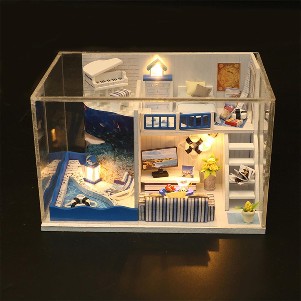 DIY Miniature Dollhouse Furniture Sea Creative Room Decorate Craft Gifts