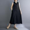 Ärmelloses Plus-Size-Vintage-Neuheiten in Kleidern für Damen, lässig, locker, langes Sommerkleid