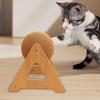 Cat Scratch Toy, Cat Scratcher Spinner Ball for Kittens, Chinchillas, Bunnies, Wood Color