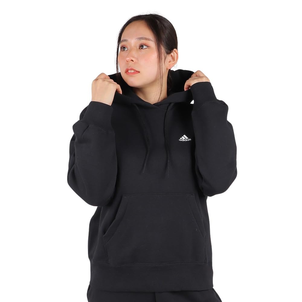 adidas W ESS+ SL Sweat Hoodie, Black, Size S