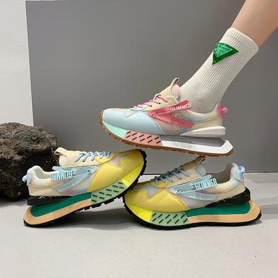Mode 2024 Neue Frühling Dickbesohlte Dad Shoes Mesh Atmungsaktiv Studenten Sport Freizeit Schuhe Damen Casual Sportschuhe