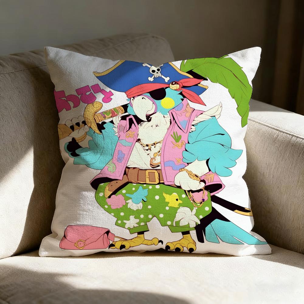 Art Pirate Parrot Pillow Case Linen Pillow Covers Cover For Couch Living Room Bench Patio Floor Linen Home Decor
