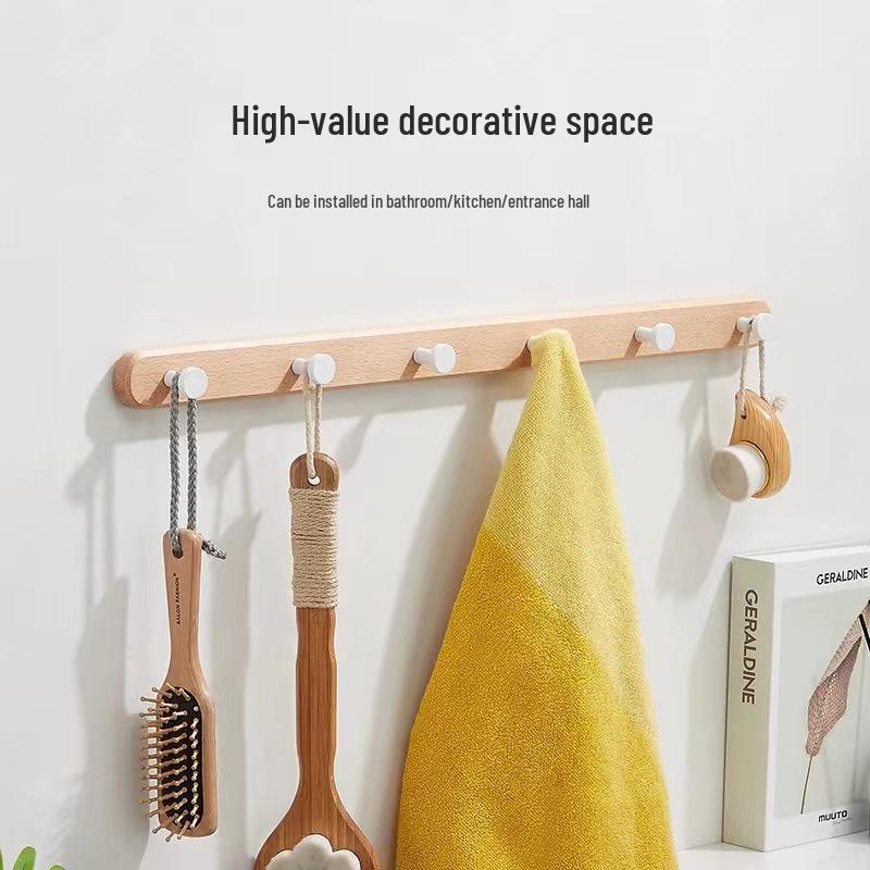 Log Style Wooden Wall-Mounted Coat and Clothes Hook