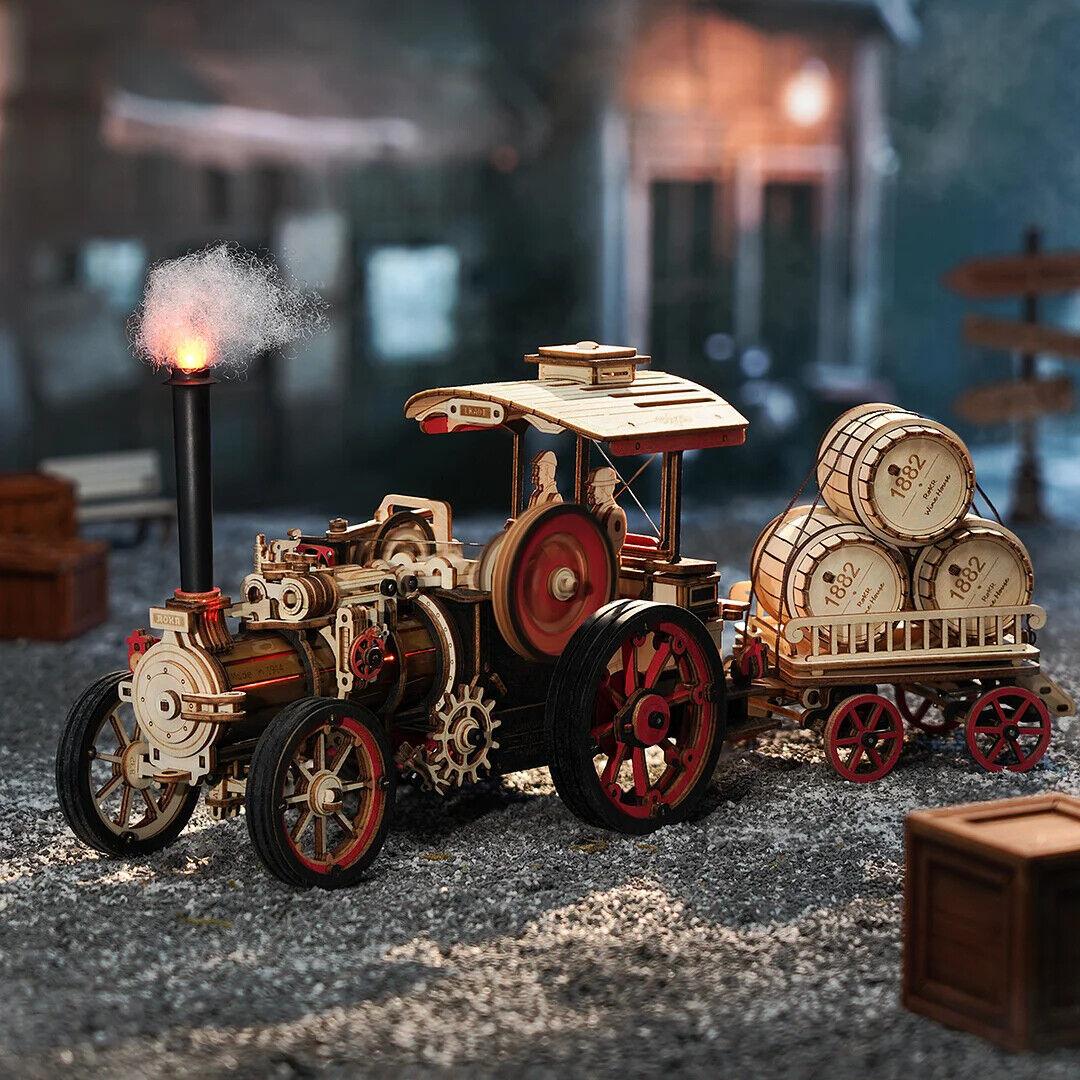 

ROKR 3D Wooden Puzzle Car Model Steam Engine Mechanical Teens Kids Birthday Gift LKA01