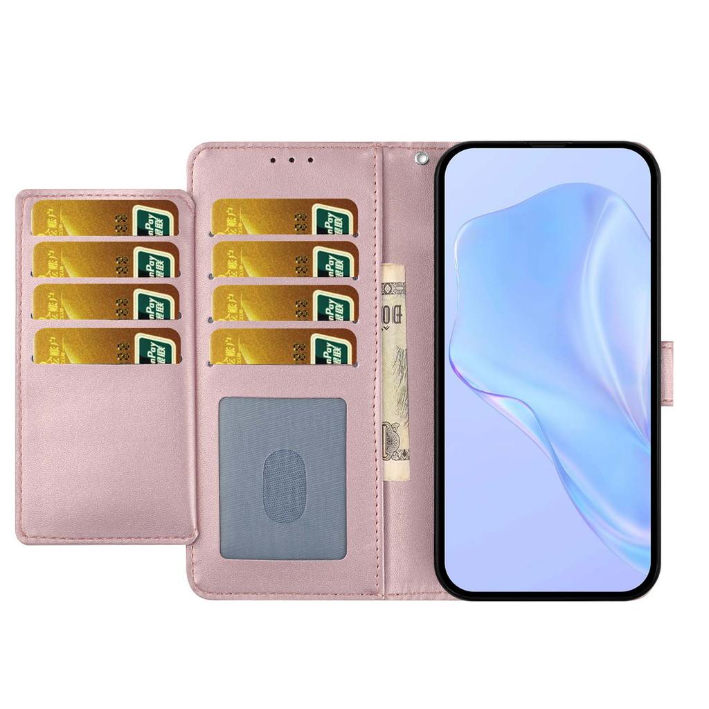 For Samsung Galaxy S24 FE Wallet Case with Strap/Multiple Card Slots Solid Color Leather Stand Phone Cover