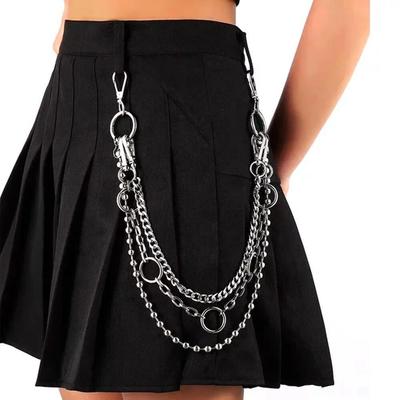 Hip Hop Trendy Cool Metal Chain Waist Chain Punk Retro Ring Multi-layer Men's and Women's Trousers