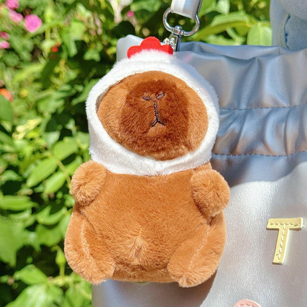 Capybara Plush Toy Keychain – Cute Stuffed Animal Backpack Clip