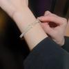 Korean Zircon Letter Buckle Bracelet: Elegant, High-End, Light Luxury Fashion