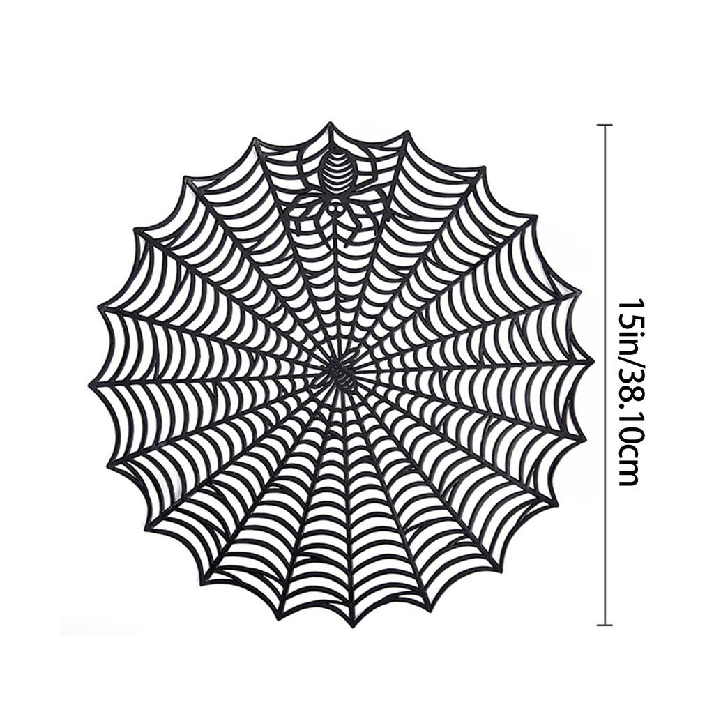 Halloween Spider Web Placemats Durable PVC Material Multi Purpose Table Decor For Spooky Party Dinner Or Everyday Use