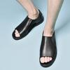 New Fashion Summer Men Shoe Black Vintage Italian Hollow Out Flats Casual Non-slip Breathable Beach Sandals Leather Flat Sandals