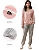 Women's Pajama Set with Chest Pad - Long Sleeve, Long Pants, Plus Size, Casual Homewear for Spring, Autumn, Winter