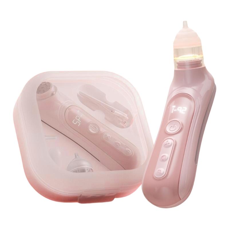 

Rechargeable Baby Nasal Aspirator with Repalce Silicone Tip for Newborns and Kids Compact Design Easy Travel Use розовый