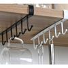 Practical Mug Holder Shelf with 6 Hook for Kitchen Supplies Cabinet Sundries and Wall Mounted Hanging Organizers