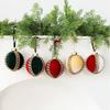 Flocked Velvet Velvet Christmas Ball 8cm Diameter Rhinestone Christmas Balls  Party Decoration