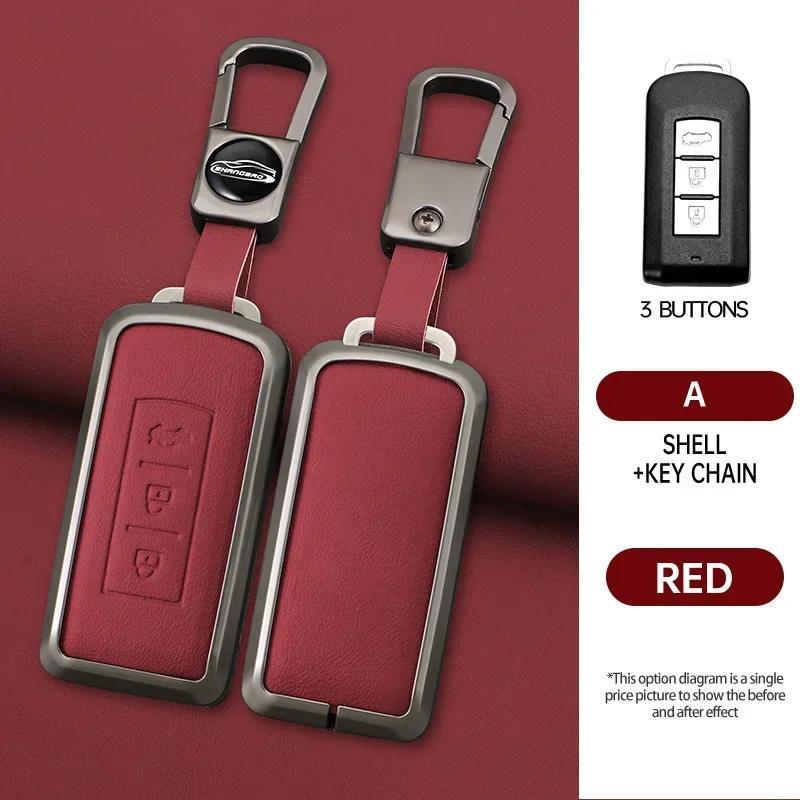 Alloy Style Fashion Car Key Case Cover Shell Fob for Mitsubishi Outlander Lancer Eclipse Mirage ASX LANCER 2/3button Key Chain