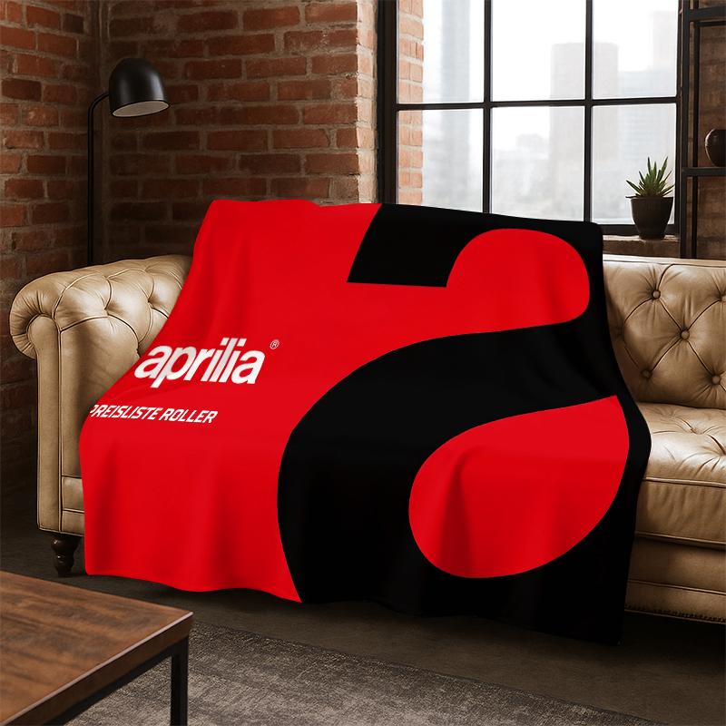 Racing Car Aprilia Logo Moto Flannel Blanket Soft Warm Blanket Throw Blanket for Bedroom Living Room Bed Travel Picnic Gift