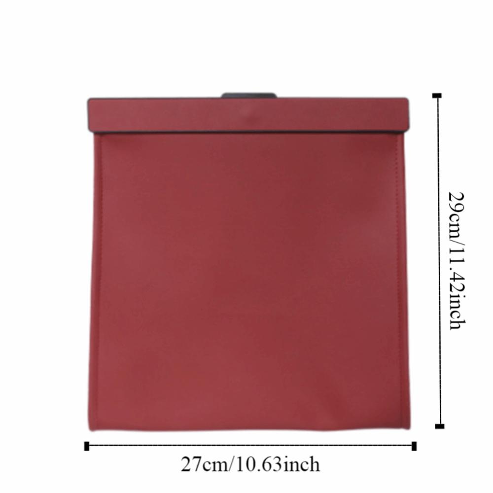 Waterproof Magnetic Adsorption Storage Bag Leather Seat Hanging Trash Can  Car Interior Supplies