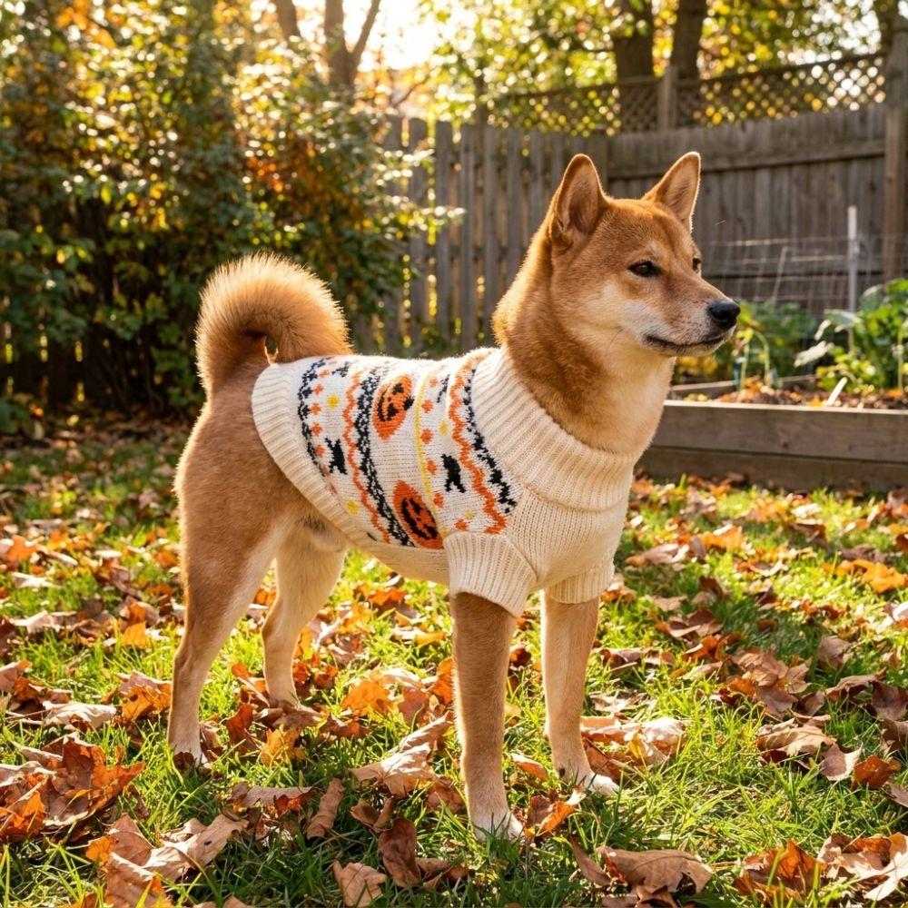 High Neck Halloween Pet Sweater Knitwear Cat Turtleneck Sweater Daily Wear