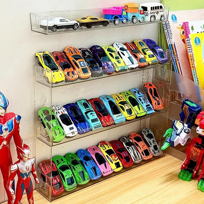 1pcs For Children's Toy Car Model Cabinet Rack Dustproof Car Mounted Storage Rack Three layer rack Transparent Car Display Box