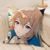 Jean Cute Genshin Impact Cushion Cover Silky Short Plush Invisible Zipper Dustproof Sofa Pillow Case For Home Decor