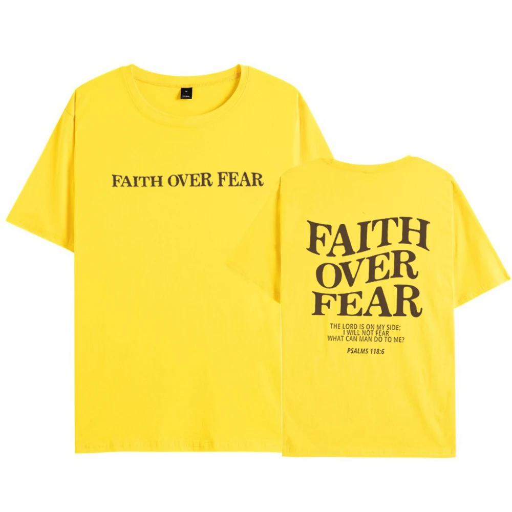 Faith Over Fear T Shirt Christian Shirts Jesus Tee Trendy Bible Verse Aesthetic Clothes Faith Tee Unisex Short Sleeves Tops