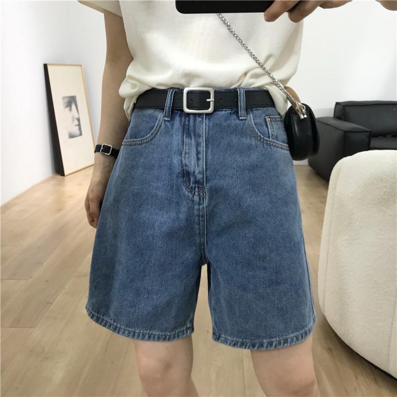 Korean Style Women's Summer Denim Shorts - Casual, Loose, Slim, Straight, Trendy Cycling Design (2022 Version)