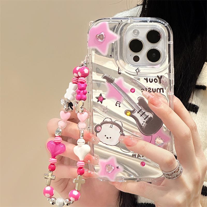 Zhitai Niedliche Phantom Softshell-Hülle für Apple iPhone 11/13/14/15Pro mit Armband XS