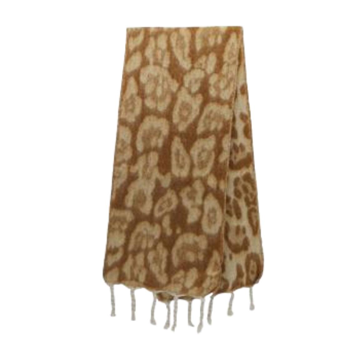 

Leopard print scarf women s autumn and winter classic thickened imitation cashmere printed fringed shawl versatile warm scarf 190cm*40cm300g темно-коричневого