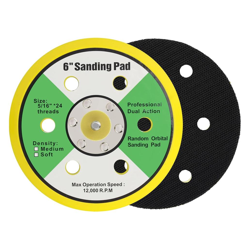Ouya 2PCS 6 Inch 6-Hole Backing Pads 5/16"-24 Threads Polishing Buffing Plate for Dual Action Polisher