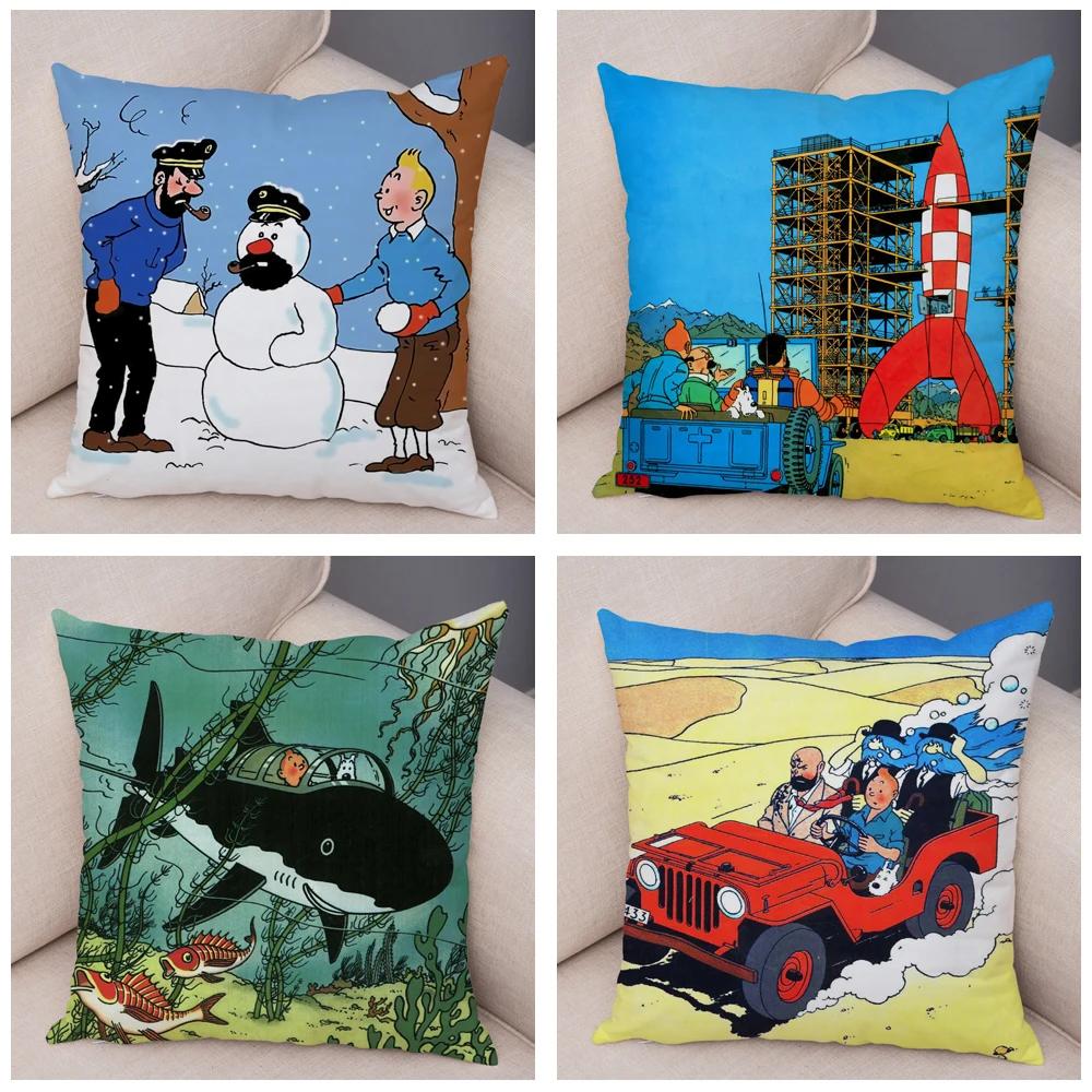Federa Cuscino con Stampa Carlino Cartone Animato per Camera Bambini Casa Auto Divano Decorazione Adorabile Cane Animale Federa Cuscino Copricuscino Peluche 45x45cm