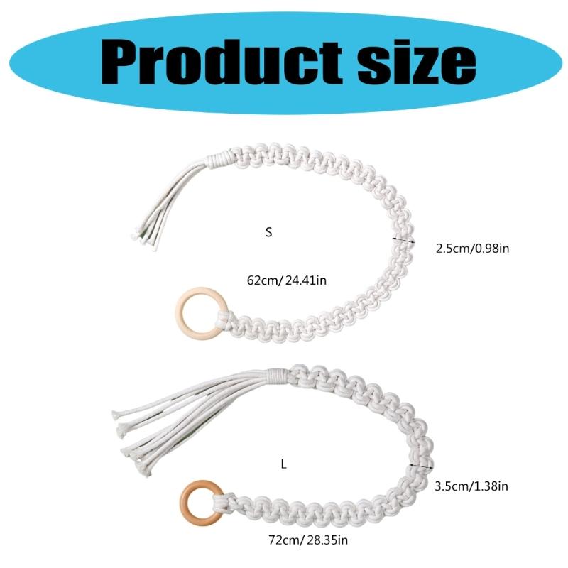 Handmade Weave Curtain Tiebacks Curtain Holder Clip Buckle Rope Straps Easy Installation Traditional Cloud Designing