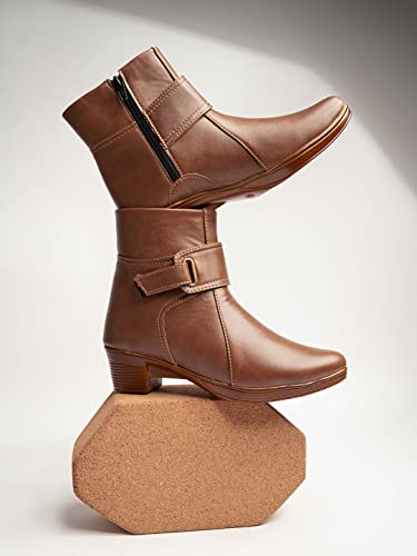 Shoetopia Women S Flat Boots, 6 Uk, Brown 6 UK коричневый