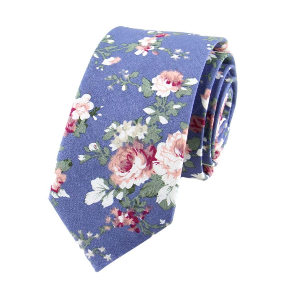 1pc Floral Elegant Tie For Men Women Cotton Beautiful Flower Paisley Necktie Narrow Skinny Cravat Wedding Casual Tie
